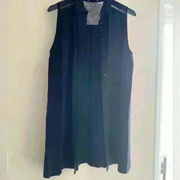 alice & Olivia cut sleeve tunic whit mesh details on the back color black size4 - Picture 1 of 4